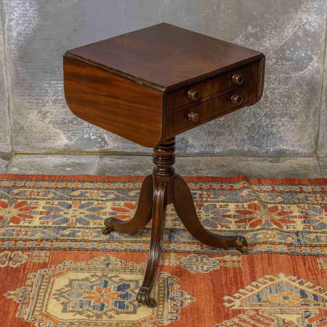 Regency Ladies Mahogany Worktable For Sale - Image 6 of 17