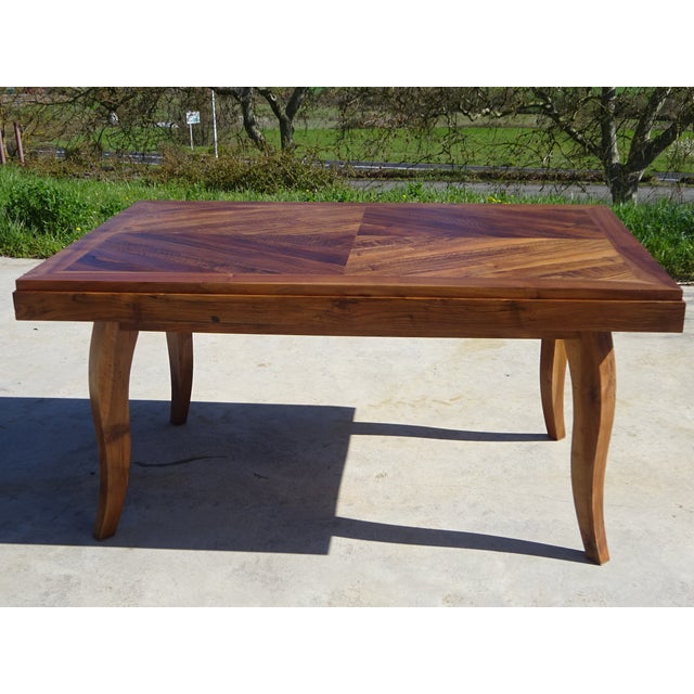 Mid-Century Modern Walnut Extendable Dining Table, 1950s For Sale - Image 3 of 18