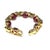 Bochic "Capri" Vintage Red Ruby & Blue Sapphire Bracelet Set In 18K Gold & Silver Natural Multi Gem - 24 Carats Peridot,...