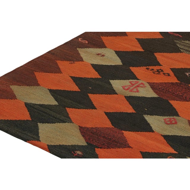 1950s Vintage Karadagh Persian Kilim With Multicolor Diamond Pattern, From Rug & Kilim For Sale In New York - Image 6 of 8