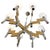 Italian Mid-Century Gaetano Sciolari chandelier is made of chrome and satin brass metal with clear glass elements-shades....