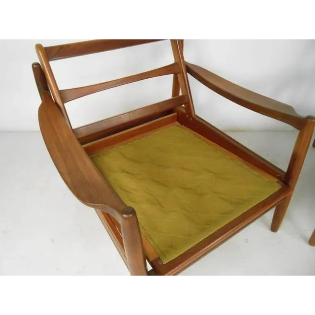 Wood 1970s Scandinavian Modern Sofa and Chairs For Sale - Image 7 of 8