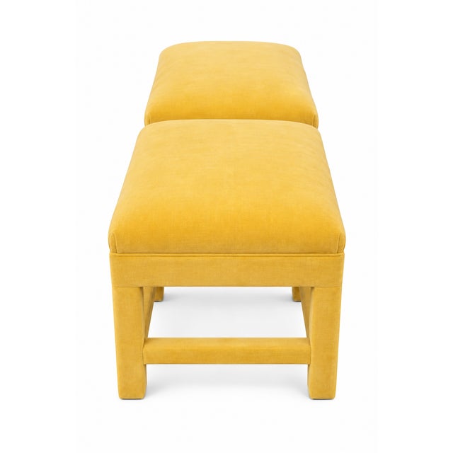 1980s Pair of Post Modern Parsons Ottomans For Sale - Image 5 of 5
