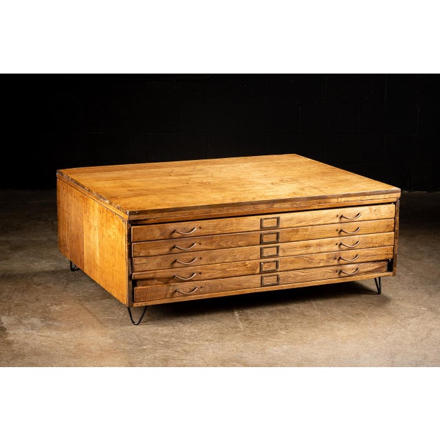 1930s Vintage Flat File Coffee Table Chairish