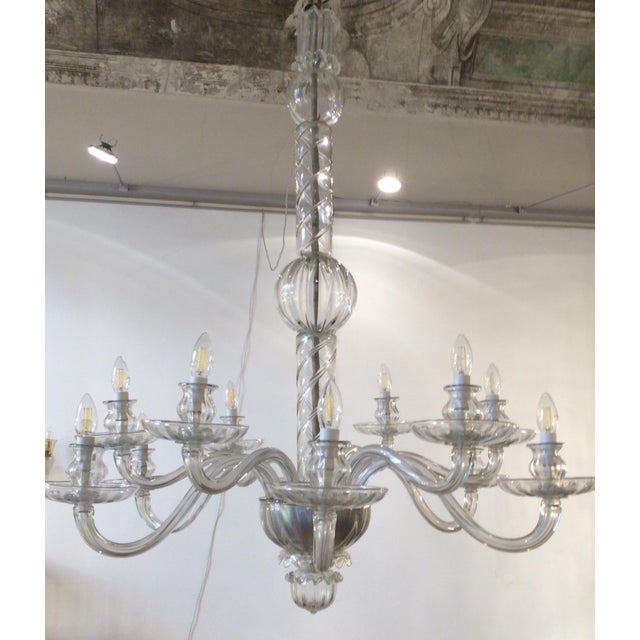 Murano Glass 12-Light Chandelier, 1930s For Sale - Image 9 of 13