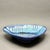 • Edgecomb Potters triangular studio art pottery bowl/catchall. • Handmade in Maine, USA, late 20th century. • Blue and...