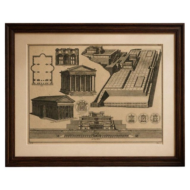 After Montfaucon, Antique Roman Temple Architecture & Archaeological Plan, 1721, Engraving For Sale - Image 10 of 10
