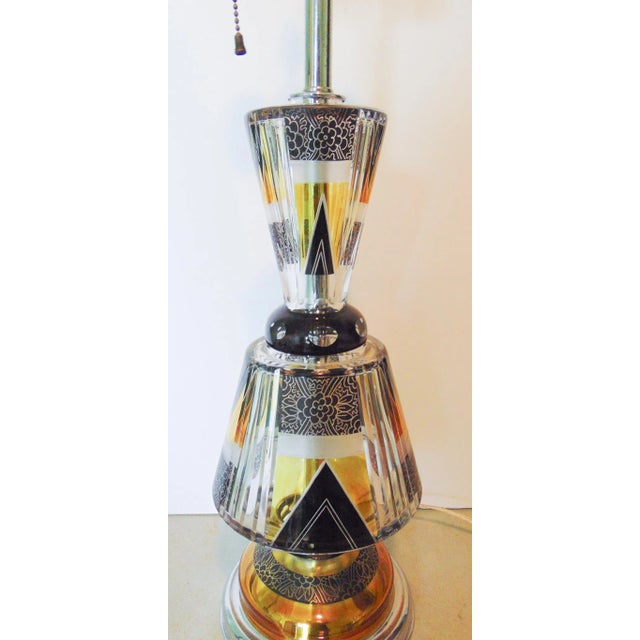 Art Deco Art Deco Acid Etched Glass Lamp For Sale - Image 3 of 4
