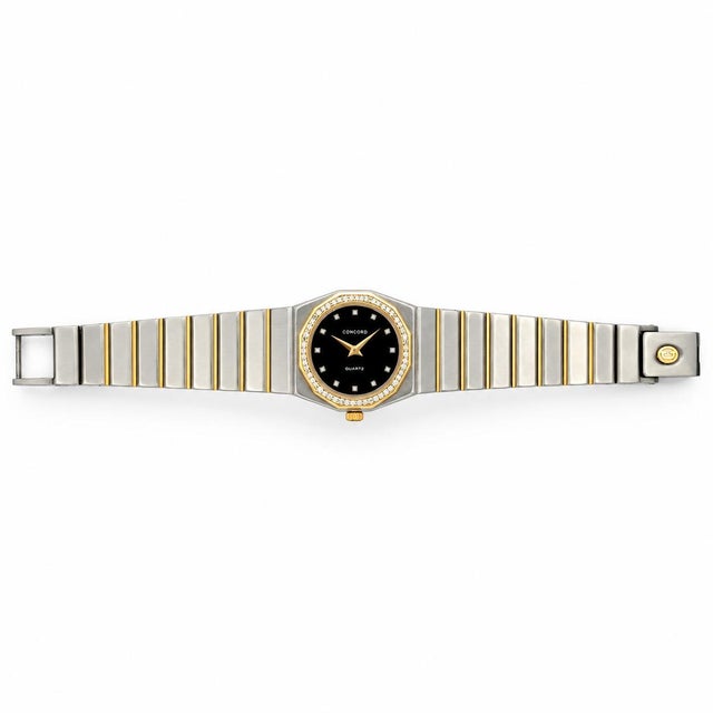 Mid 20th Century Vintage Concord Mariner Sg Diamond Octagonal Watch 18k Gold & Stainless Steel For Sale - Image 5 of 5