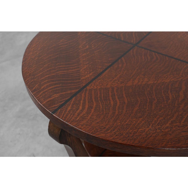 Belgium / 1920 / side table / oak / Art Deco A refined example of Belgian Art Deco design, this 1920s oak side table...