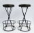 Mid-Century Modern Circa 1950's Mid-Century Frederic Weinberg(Designer) Atomic Hairpin Legged Counter/Bar Stools - a Pair For Sale - Image 3 of 13