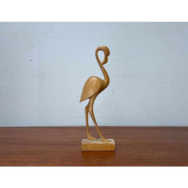 Mid-Century Wooden Flamingo Figurine, 1960s For Sale - Image 6 of 17