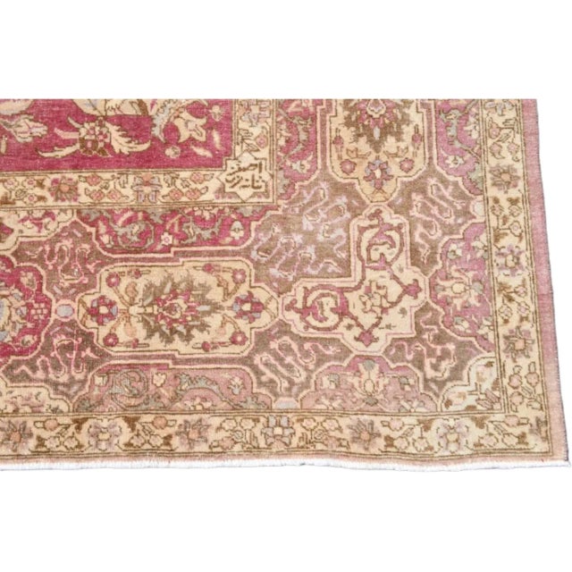 Rose 1960s Rose Pink 10x16 Wool Unique Designer Turkey Vintage Rug For Sale - Image 8 of 11