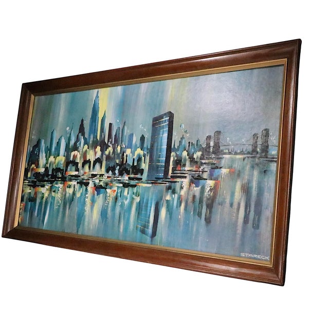 Large Vintage Nyc Skyline Print by Edgar Stareck For Sale - Image 9 of 12