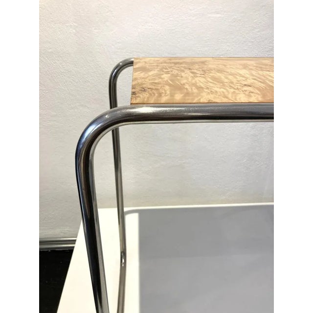Tubular Steel Table B 9 by Marcel Breuer 1930s. This side table by Marcel Breuer has a construction of nickel-plated...