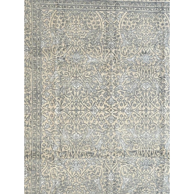 Silk and wool pile genuine hand made very fine Agra -