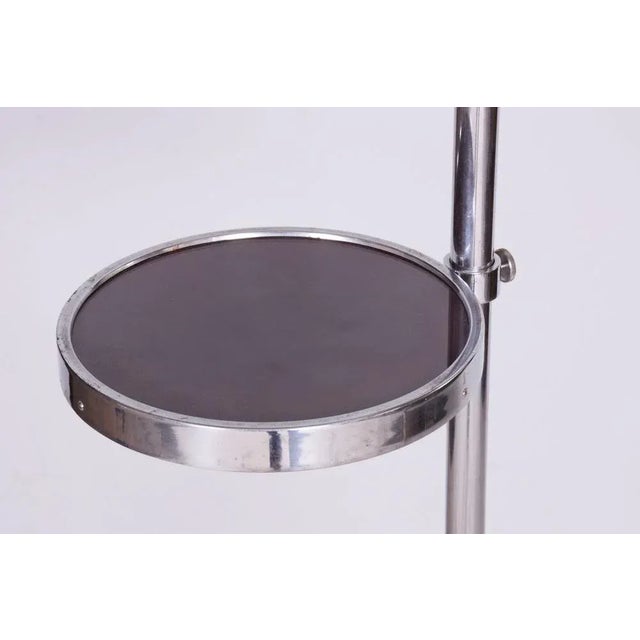 Metal Czech Adjustable Chrome Floor Lamp in Steel and Milk Glass, 1930s For Sale - Image 7 of 10