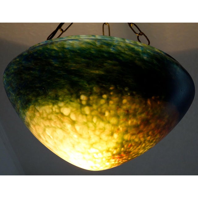 French Pate De Verre Glass Chandelier from Unbekannt, 1950s For Sale - Image 4 of 7