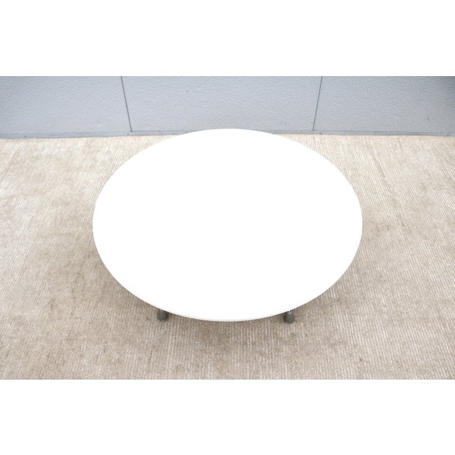 2010s Modern Scott Wilson & Minimal for Coalesse Sw_1 White Round Occasional Table For Sale - Image 5 of 12