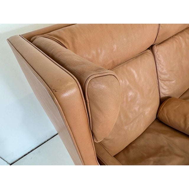 Animal Skin Leather 2292 Coupe Sofa by Børge Mogensen for Fredericia, 1960s For Sale - Image 7 of 16