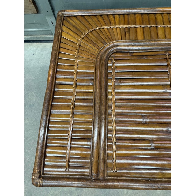 1970s 1970s Bamboo Rising Sun Square Coffee Table For Sale - Image 5 of 12