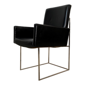 Milo Baughman for Thayer Coggin Black Leather Armchair