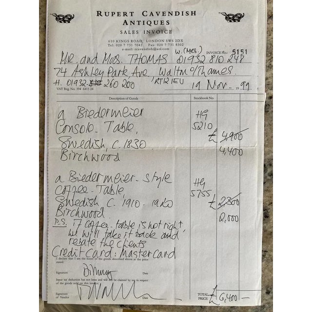 Antique Biedermeier Maserbirch Console Table, 19th Century For Sale - Image 9 of 12