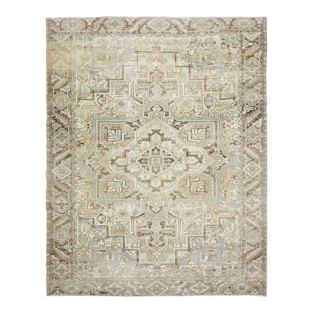 1970s Vintage Persian Handmade Wool Cotton Orange Area Rug For Sale