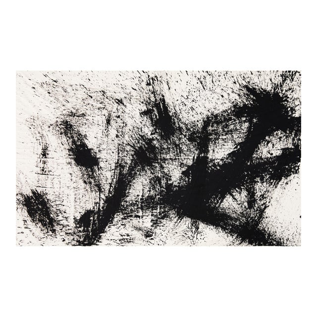 Large Abstract Painting "Movement in Black and White 1" by Simon Findlay For Sale