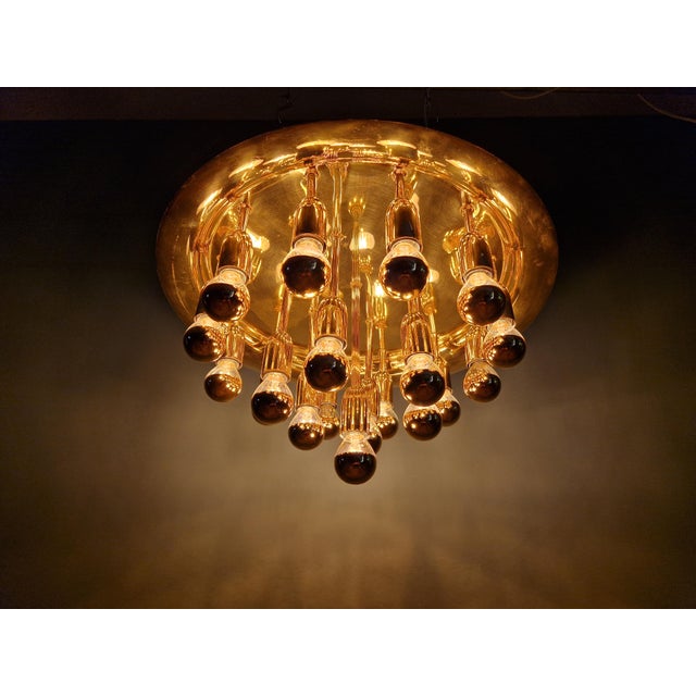 Gold Space Age Brass Sputnik Ceiling Light, 1970s For Sale - Image 8 of 14