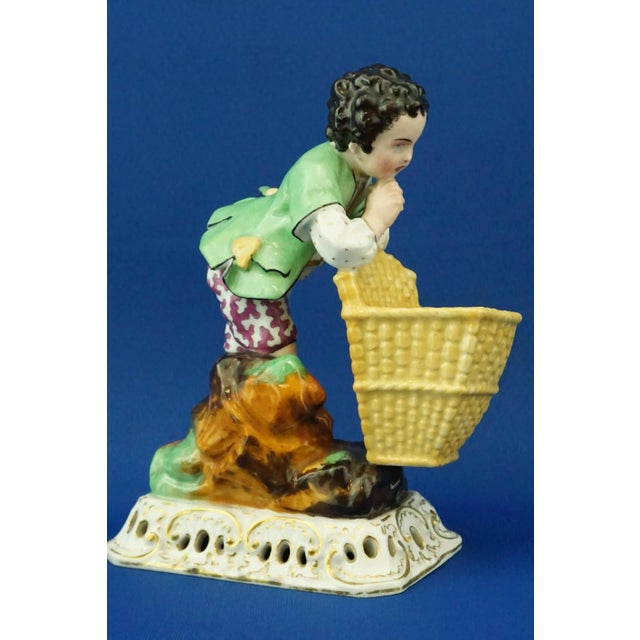 Ceramic Early 19th Century Porcelain Figurine of Child with Basket by Jacob Petit, France For Sale - Image 7 of 18
