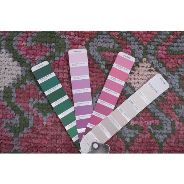 Dark Pink 1970s Vintage Turkish Human Pictorial Rug For Sale - Image 8 of 13