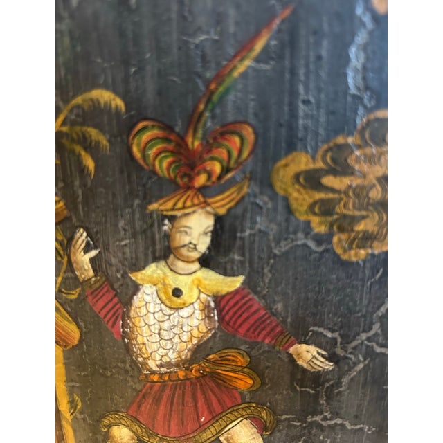 Vintage Metal Chinoiserie Wastebasket For Sale - Image 9 of 10