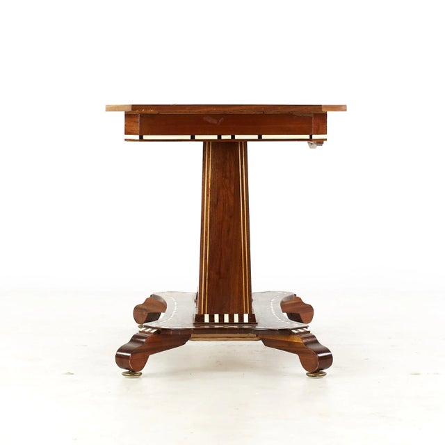 Early 20th Century Inlaid Art Deco Pedestal Console Table For Sale - Image 5 of 8