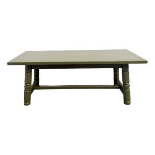 Olive Green Lacquered Dining Table from DLG Georges Robert, 1970 For Sale