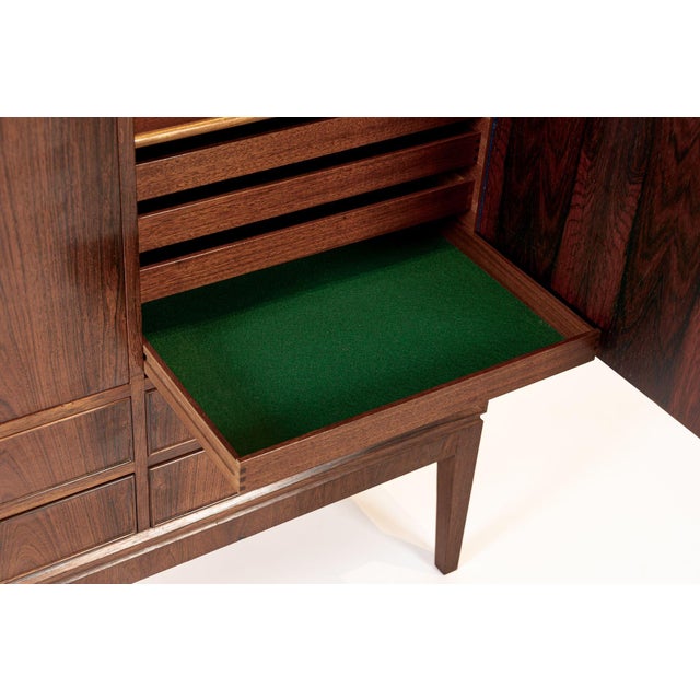 1960s Mid Century Swedish Modern Tall Rosewood Cabinet For Sale - Image 12 of 12