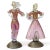 Glass Murano Vintage Sommerso Pink Gold Flecks Italian Art Glass Male Female Farmer Figure Sculptures - A Pair For Sale - Image 7 of 10
