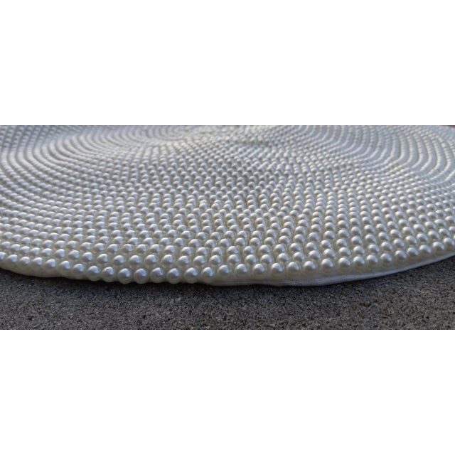 Kim Seybert Nyc White Pearl Encrusted Placemats, Set of Seven (7x) Round & White For Sale - Image 12 of 13