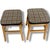 Contemporary Mid-Century Stools in Oak with Tweed Upholstered Seats, Set of 2 For Sale - Image 3 of 9
