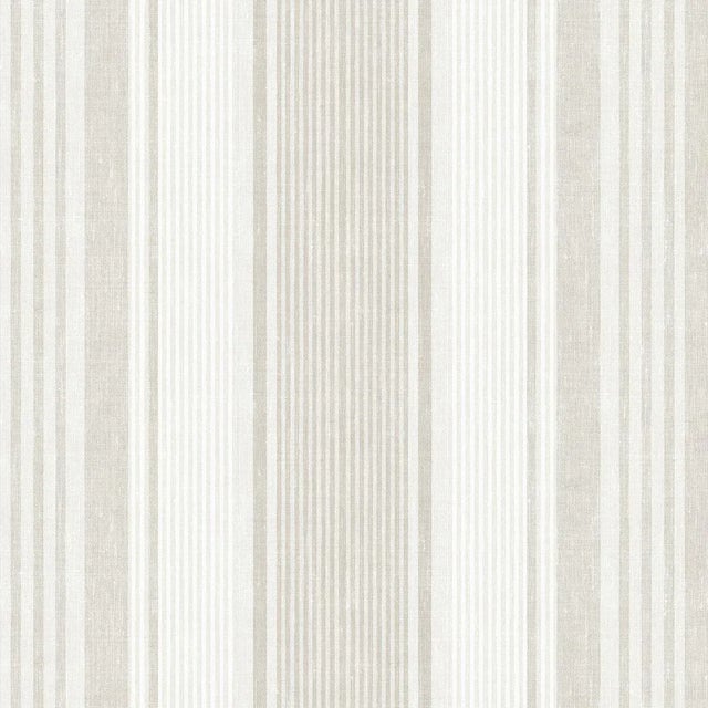 Sample - Borastapeter Linen Stripe Wallpaper in Natural For Sale
