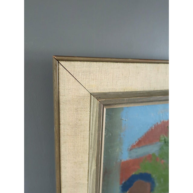 Mid-Century Modern 'Cafe Corner' Vintage Swedish Original Figurative Interior Oil Painting, Framed For Sale - Image 6 of 10