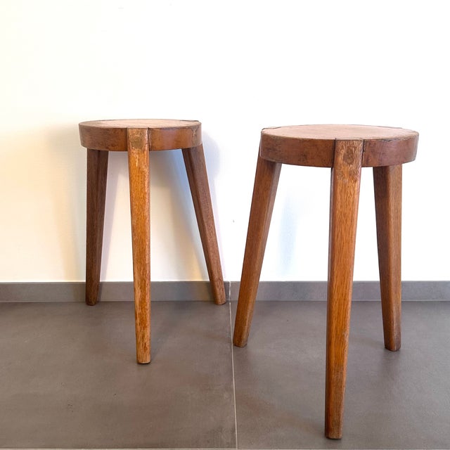 1940s Tripod Stools in Beech, 1940s, Set of 2 For Sale - Image 5 of 13