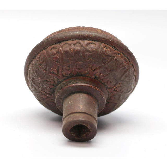 Antique Gothic Yale & Towne Classic Bronze Entry Door Knob For Sale - Image 4 of 4