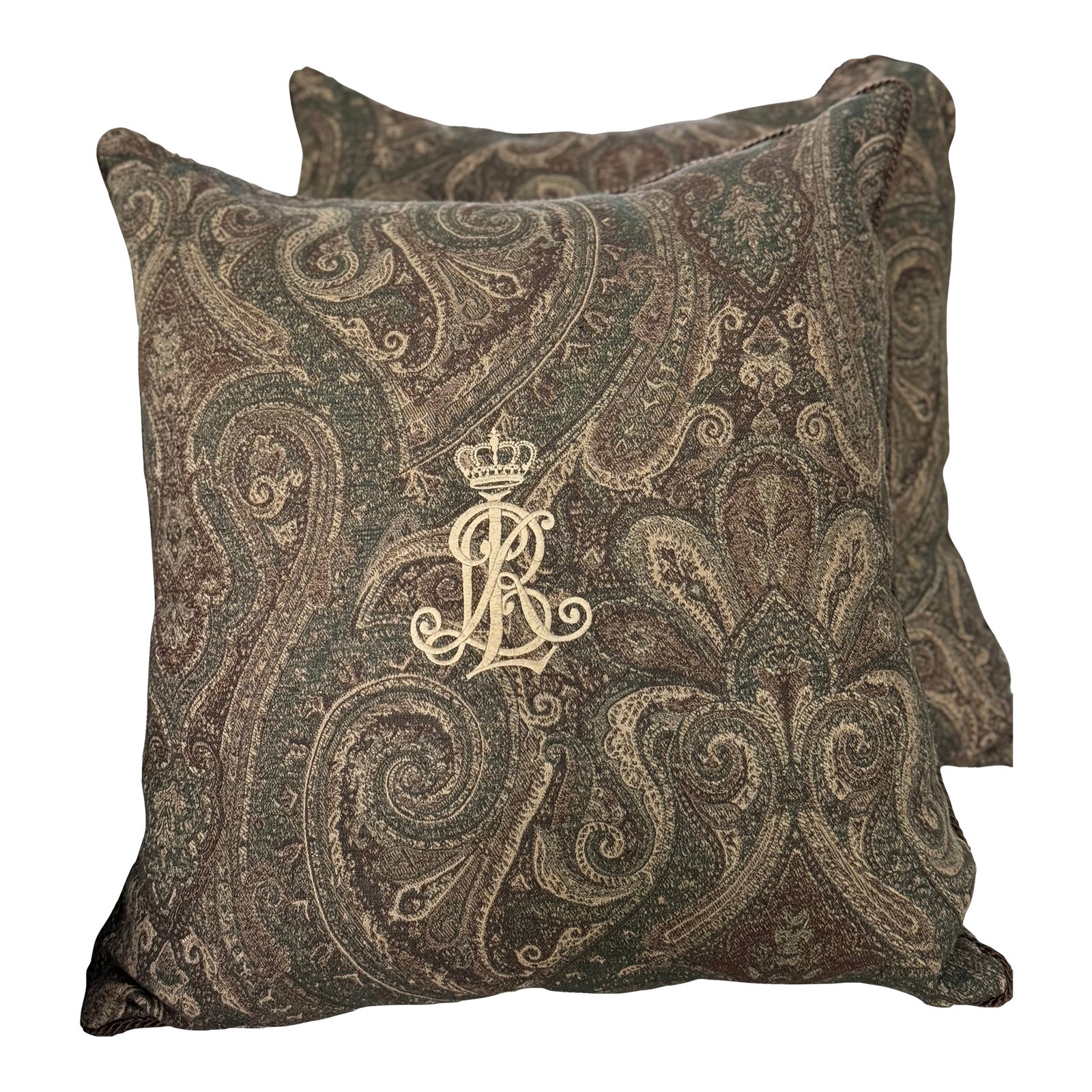Ralph Lauren Paisley Pillows- a Pair | Chairish