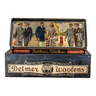 Early 20th Century Detmer Woolens Garment Box For Sale