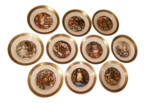 Ten Hans Christian Anderson Royal Copenhagen Plates