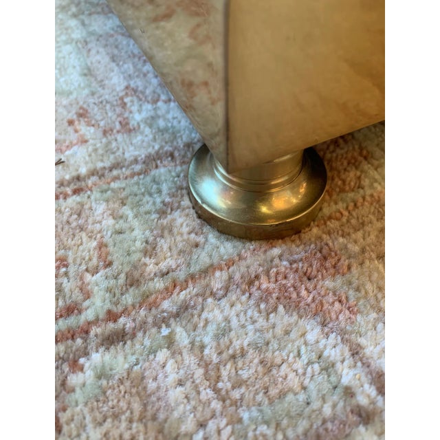 Tall Brass and White Laquer Etagere With 2 Drawers For Sale - Image 9 of 11