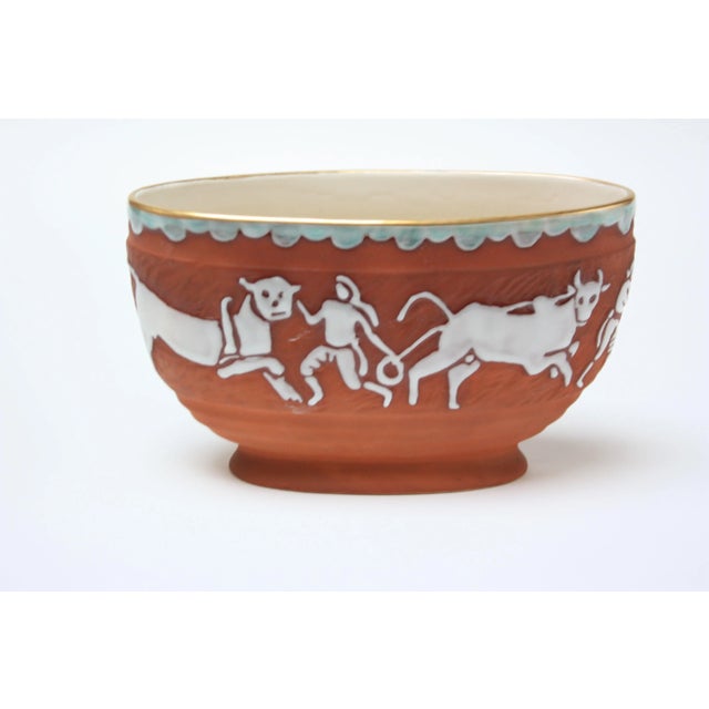Art Deco decorative dish / planter designed in 1947 by Kathi Urbach for Goldscheider / Goldcrest. Composed of a terracotta...