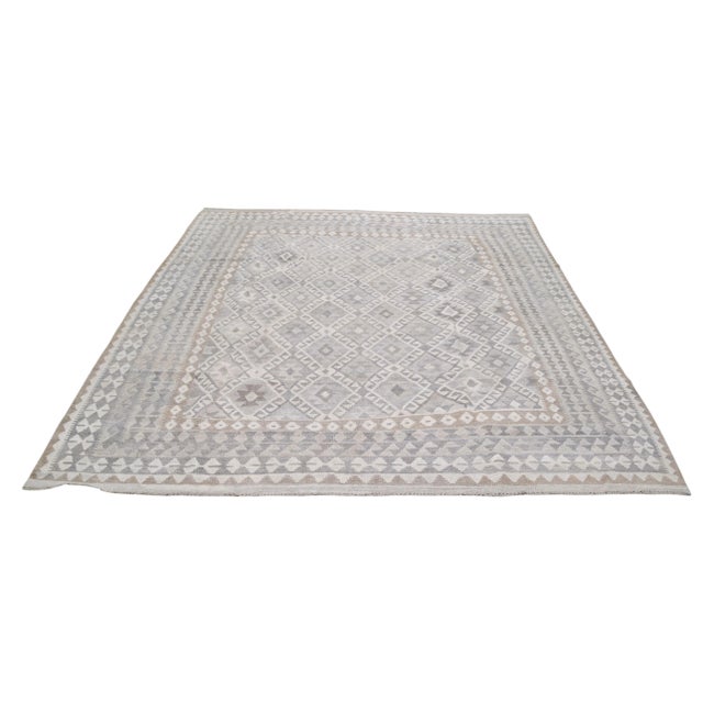 Afghan tribal hand hand woven tribal flatweave/kilim with natural colors, contemporary style and soft texture.