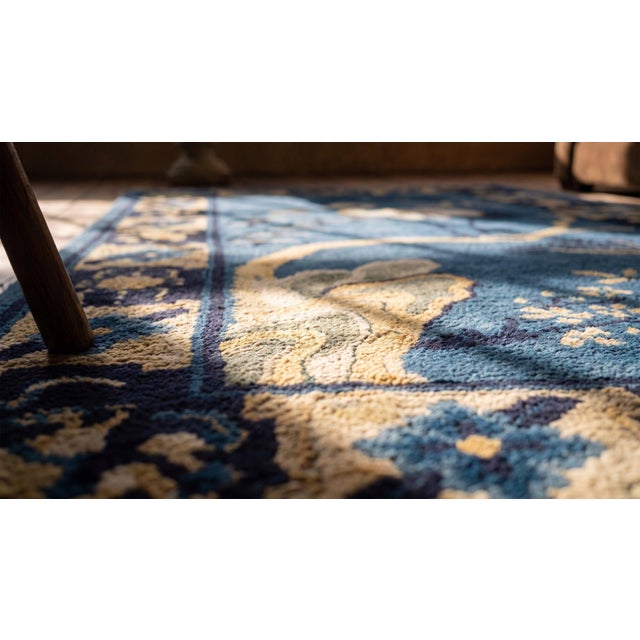 1930s Blue Animalia Antique Chinese Peking Rug 3' 0" X 5' 0" Handknotted Wool Carpet For Sale In New York - Image 6 of 8